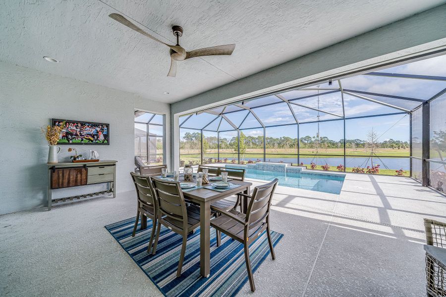Representative furnished interior of a home built from the Capistrano Grande by GHO Homes in High Pointe, Vero Beach (Image 11).