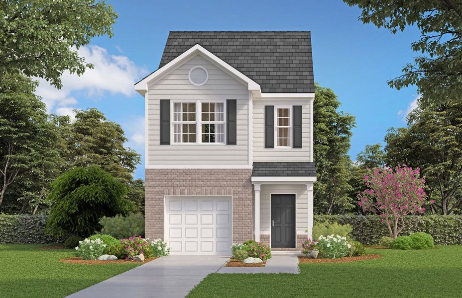 Representative exterior photo of a completed home built from the Maywood 3 by D.R. Horton in The Parish at Flat Rock Townhomes, Graniteville, SC (Image 2).