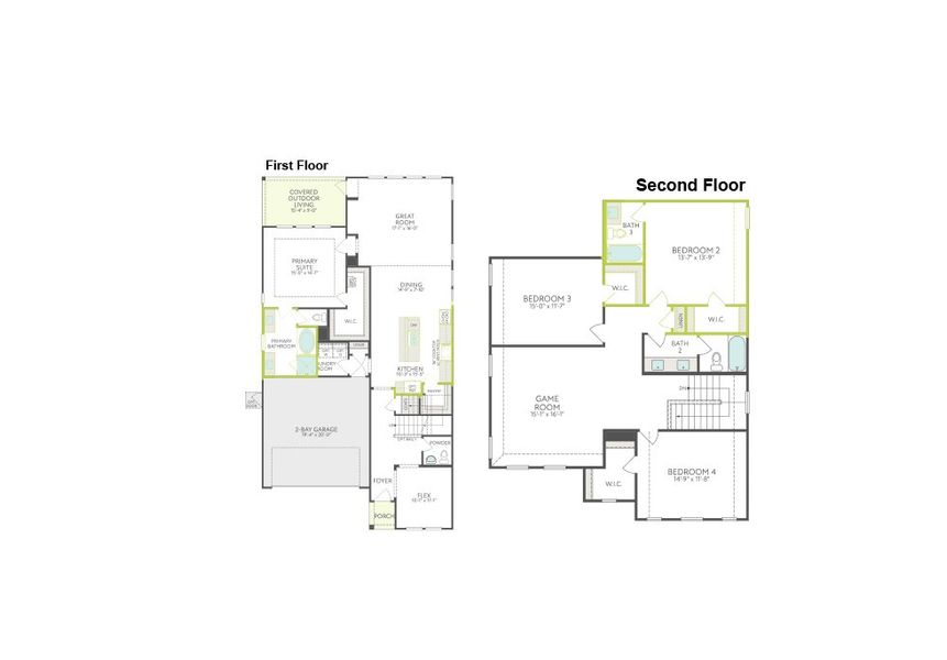 2D floor plan layout of this home in The Retreat at Harvest, Argyle, TX (Image 2). 2D floor plan layout of this home in The Retreat at Harvest, Argyle, TX (Image 2).