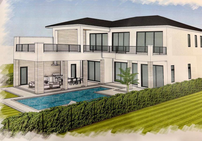 Exterior rendering of this home design in , North Palm Beach, FL (Image 2).
