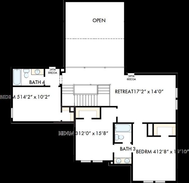 2D floor plan layout of this home in Briggs Ranch – Signature Legacy Series, San Antonio, TX (Image 3).