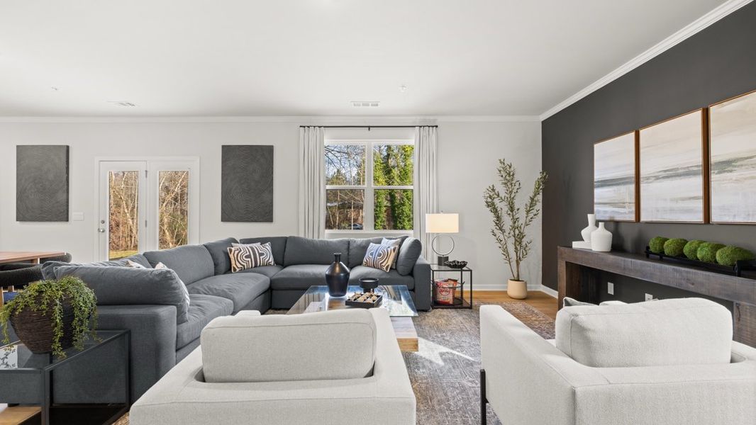 Representative furnished interior of a home built from the FLORA by D.R. Horton in Creekview, Atlanta (Image 12). Representative furnished interior of a home built from the FLORA by D.R. Horton in Creekview, Atlanta (Image 12).