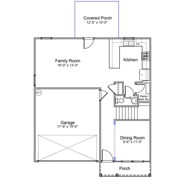 2D floor plan layout of this home in River Tide Farms, Bolivia, NC (Image 4).