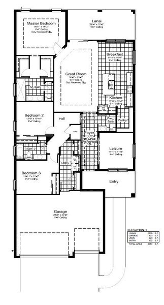 2D floor plan layout for the Brilliance by Neal Communities in Verandah, Fort Myers, FL (Image 3).