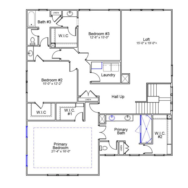 2D floor plan layout of this home in Brooke Hill, Lewisville, NC (Image 3).