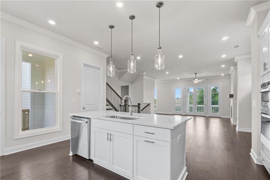 Furnished interior view inside a new home in Palisades Single Family, Cumming (Image 12).