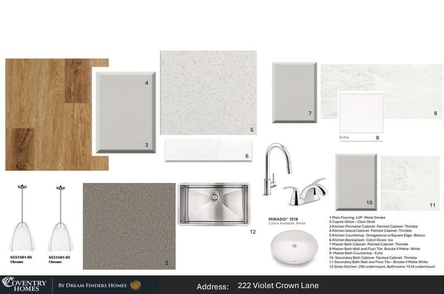 Sample of building materials used in homes in The Trails, New Caney (Image 21).