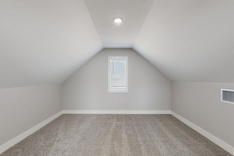 section 2 of bonus area. Wouldn't a pool table or ping pong be perfect here? This would also be a fun bedroom because of the extended areas for closets, walk-in Christmas storage, or crafts.