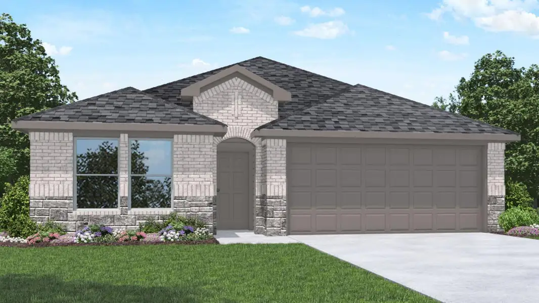 Representative exterior photo of a completed home built from the Gaven by D.R. Horton in Sunterra Lakes, Brookshire, TX (Image 2).