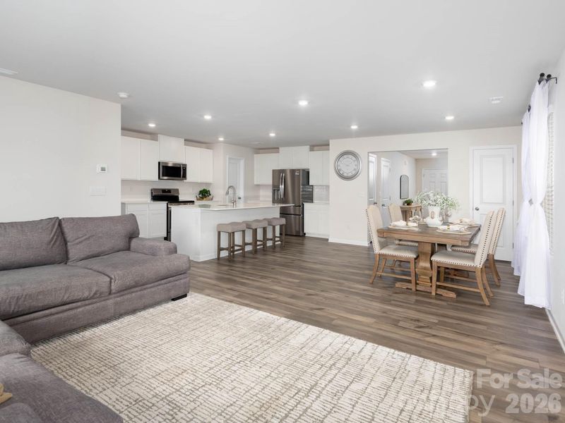 Open floor plan with generous living space