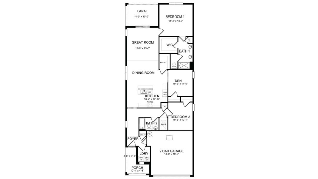 2D floor plan layout for the Jemison by D.R. Horton in Westhaven at Heritage Harbor, Bradenton, FL (Image 4). 2D floor plan layout for the Jemison by D.R. Horton in Westhaven at Heritage Harbor, Bradenton, FL (Image 4).