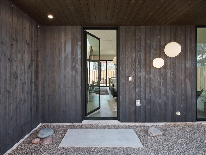 Exterior details and patio area of a home in , Austin (Image 20).