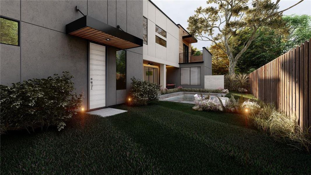 View of yard example, however it will have a modern fence. View of yard example, however it will have a modern fence.