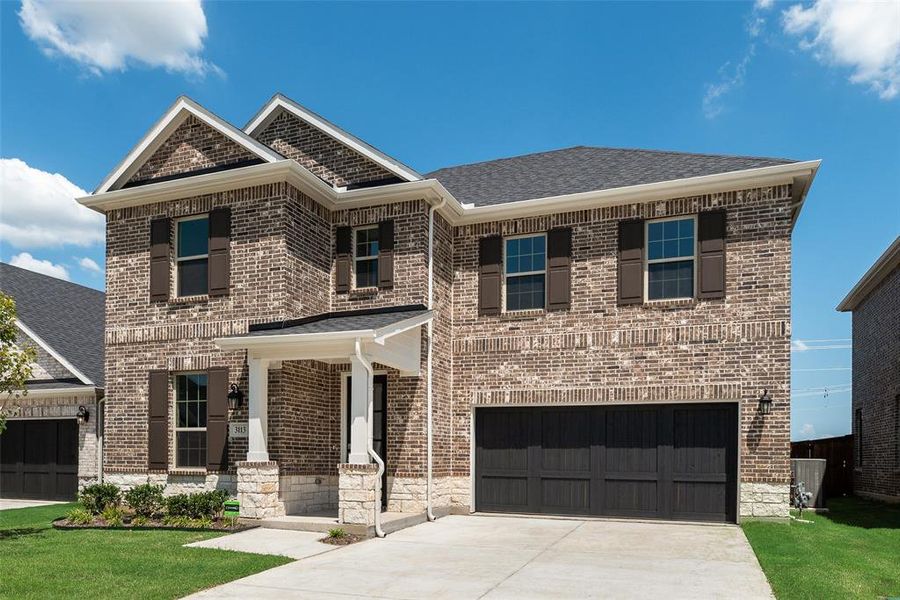 Front exterior of a new home in Arbors at Legacy Hills, Celina, TX, highlighting curb appeal (Image 19).