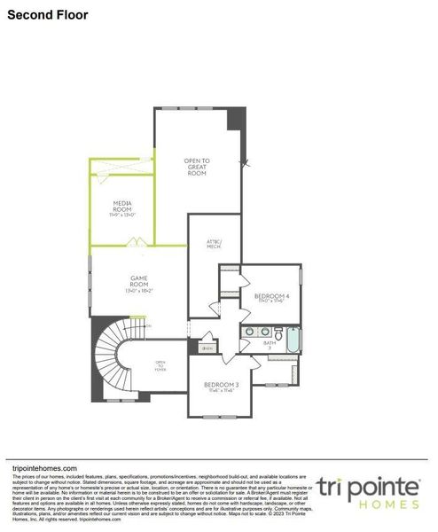 2D floor plan layout of this home in Woodson’s Reserve, Spring, TX (Image 4).