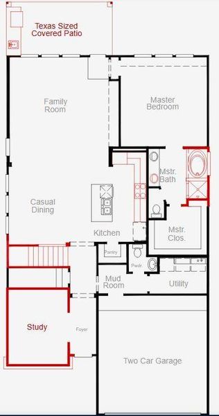 2D floor plan layout of this home in The Meadows at Imperial Oaks, Spring, TX (Image 3). 2D floor plan layout of this home in The Meadows at Imperial Oaks, Spring, TX (Image 3).