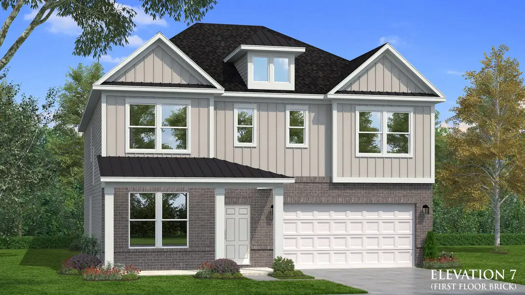 Representative exterior photo of a completed home built from the Brier Creek by DRB Homes in Reserve at Crowthorne, Zebulon, NC (Image 34). Representative exterior photo of a completed home built from the Brier Creek by DRB Homes in Reserve at Crowthorne, Zebulon, NC (Image 34).