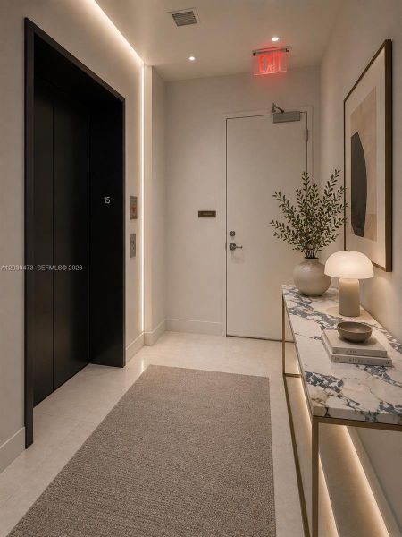 Furnished interior view inside a new home in , Miami (Image 5).