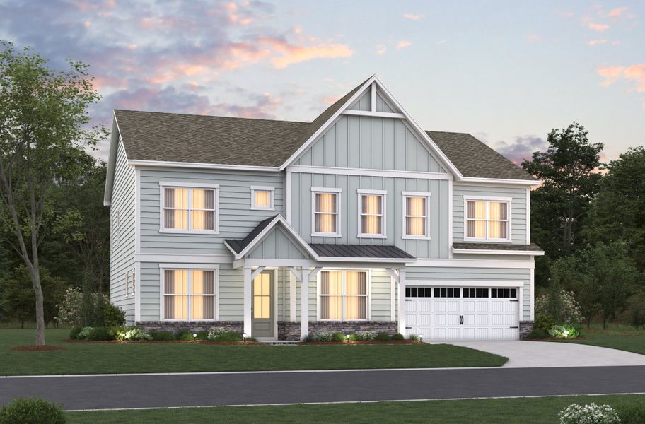 Representative exterior photo of a completed home built from the Mitchell by Beazer Homes in Stonewood Estates, Durham, NC (Image 15).