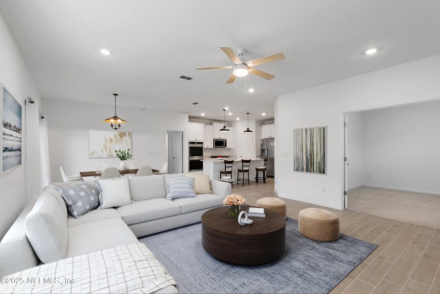 Furnished interior view inside a new home in Tributary: Lakeview at Tributary 50's, Yulee (Image 13).