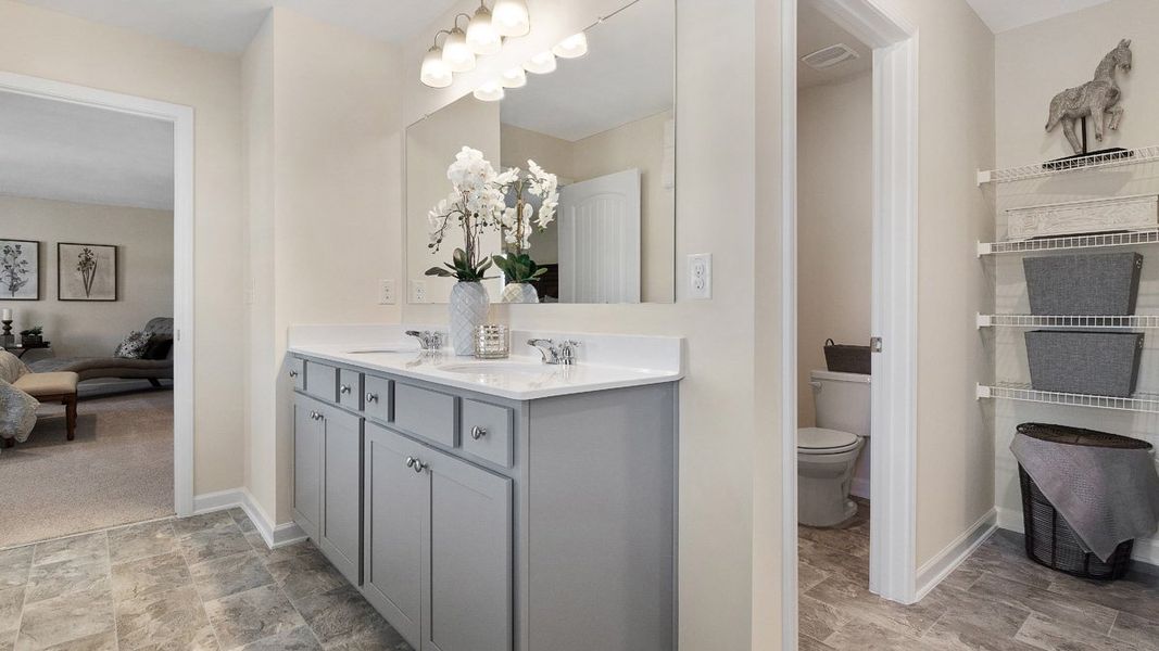 Representative furnished interior of a home built from the GALEN by D.R. Horton in Hamptons at Riverwood South, Dallas (Image 18).