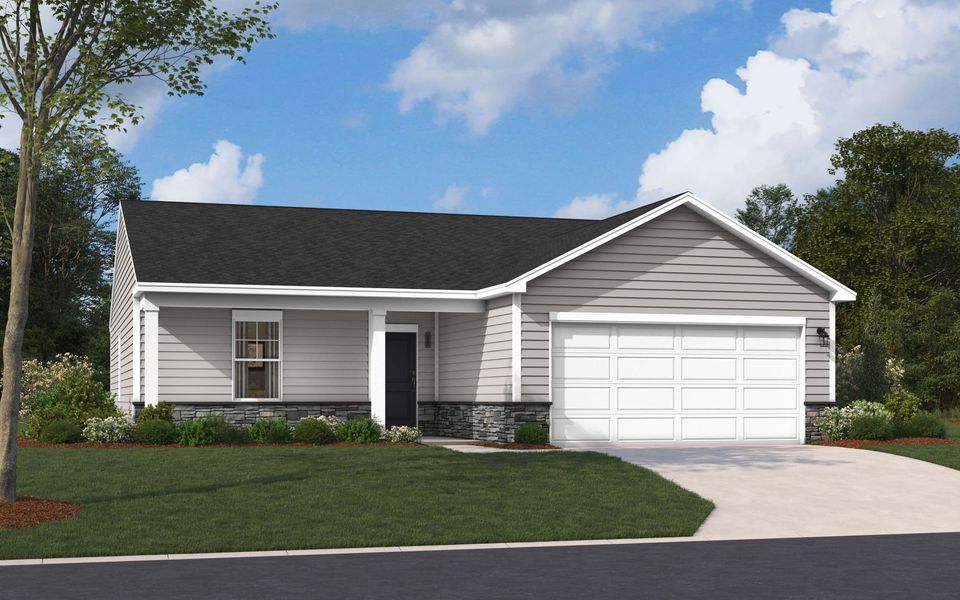 Elevation C with Stone Water Table