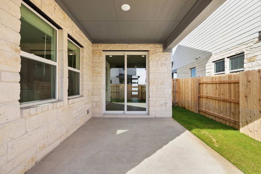 Exterior details and patio area of a home in Union Collection at Park Central, Georgetown (Image 4).
