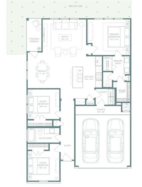 2D floor plan layout of this home in Wellspring, Round Rock, TX (Image 3).