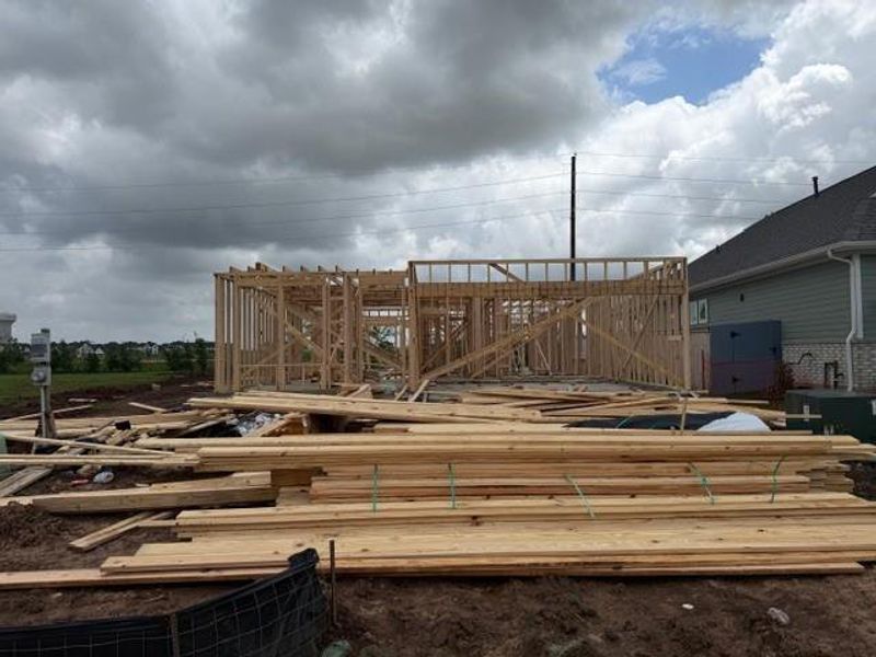 In-progress construction of a new home in Fulshear Lakes, Fulshear, TX (Image 4).