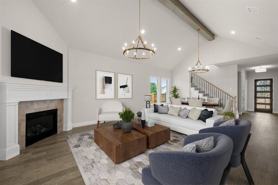 2300 Knapp Trail - Family Room Virtually Staged