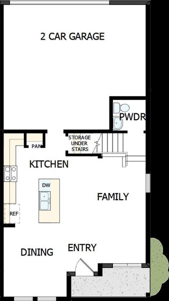 2D floor plan layout of this home in Emerald Landing at Waterside at Lakewood Ranch – Towns, Sarasota, FL (Image 2).