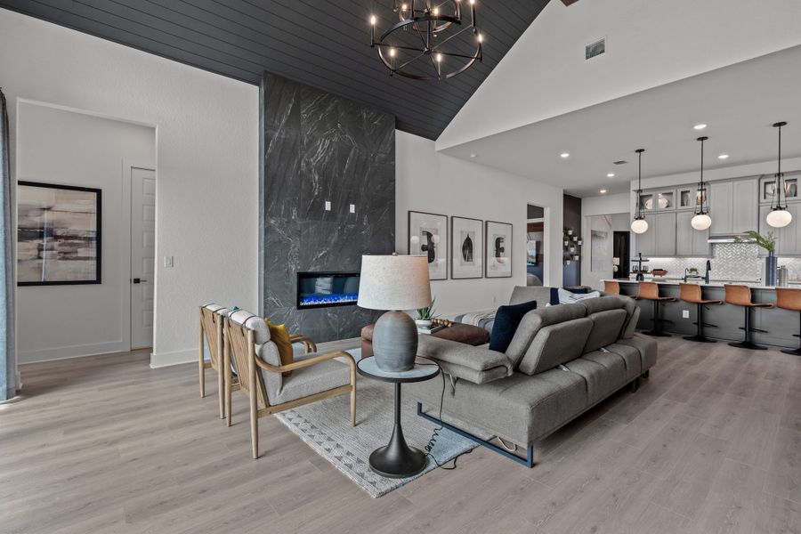 Furnished interior view inside a new home in Lariat, Liberty Hill (Image 53).