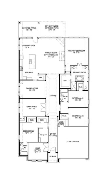 2D floor plan layout of this home in Sienna, Missouri City, TX (Image 6).