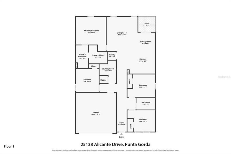 2D floor plan layout of this home in , Punta Gorda, FL (Image 5). 2D floor plan layout of this home in , Punta Gorda, FL (Image 5).