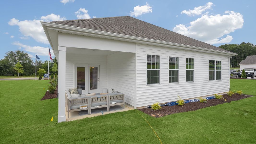 Exterior details and patio area of a home in The Villas at Martin Farms, Aberdeen (Image 3).