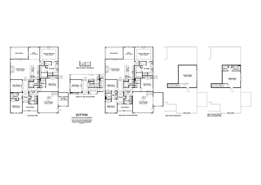 2D floor plan layout for the Sutton by Ivey Homes in Windsor, North Augusta, SC (Image 3).
