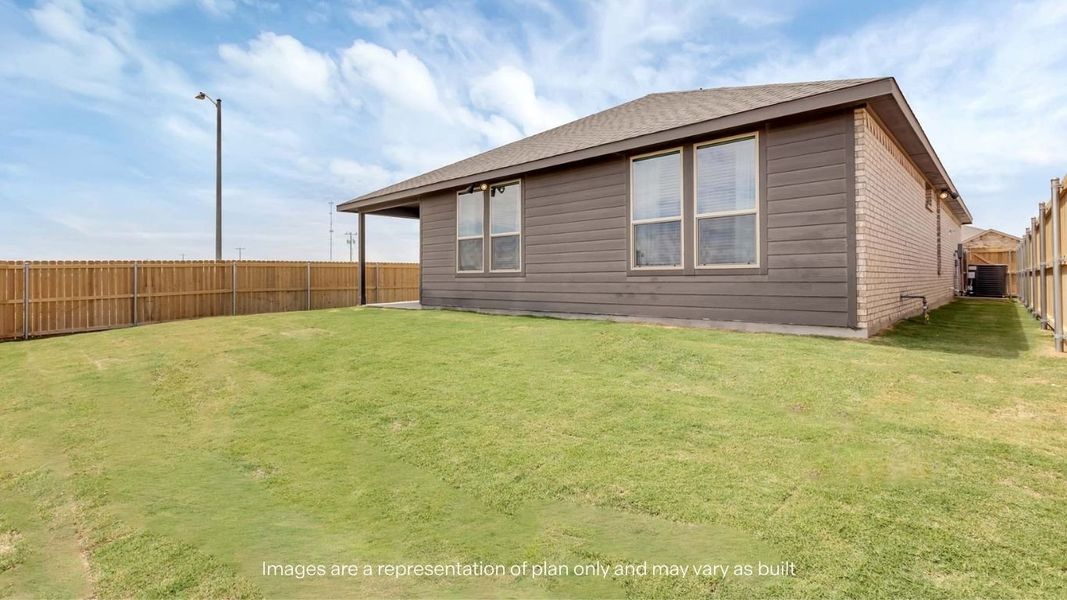 Representative exterior details of a home built from the Cali by D.R. Horton in Mustang Ridge, Andrews (Image 23).