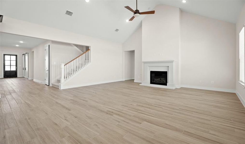 Cozy fireplace in great room (*Photo not of actual home and used for illustration purposes only.)