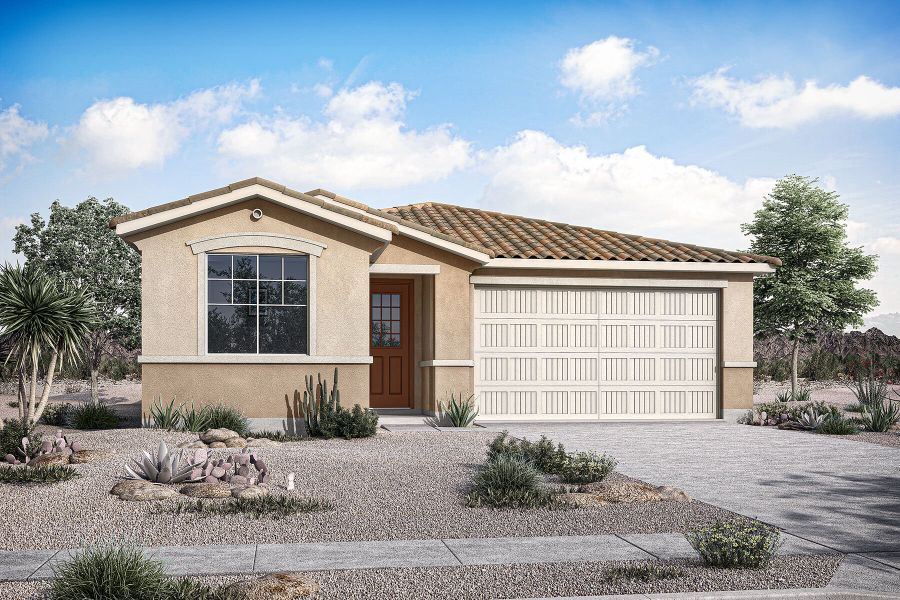 Representative exterior photo of a completed home built from the Sepia by Mattamy Homes in Empire Pointe, Queen Creek, AZ (Image 22).