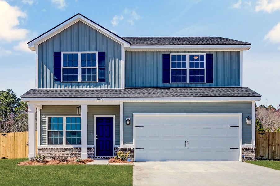Representative exterior photo of a completed home built from the The Bagley by RTS Homes in Grand Reserve, Hinesville, GA (Image 17).