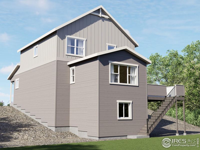 Front exterior of a new home in Wilson Commons, Loveland, CO, highlighting curb appeal (Image 5).