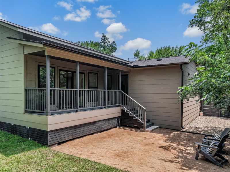 Exterior details and patio area of a home in , Austin (Image 20).