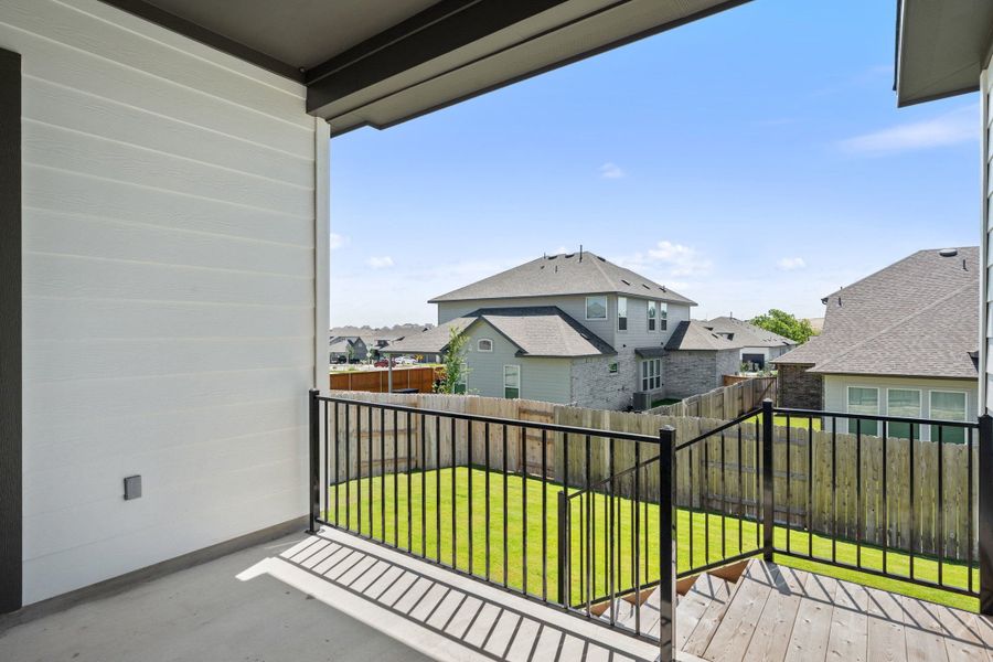 Exterior details and patio area of a home in Lariat, Liberty Hill (Image 4).
