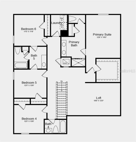 2D floor plan layout of this home in Waterstone, Groveland, FL (Image 4).