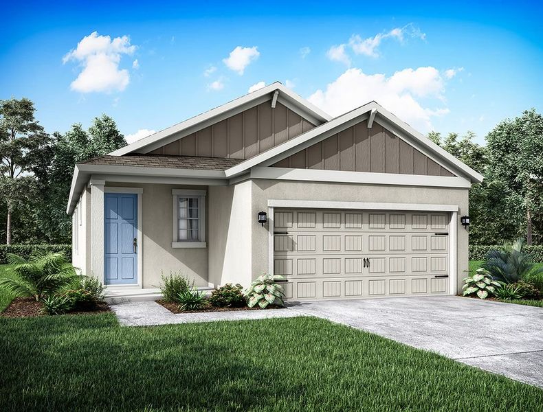 Representative exterior photo of a completed home built from the Flora by William Ryan Homes in The Sanctuary – Coastal Collection, Punta Gorda, FL (Image 1). Representative exterior photo of a completed home built from the Flora by William Ryan Homes in The Sanctuary – Coastal Collection, Punta Gorda, FL (Image 1).