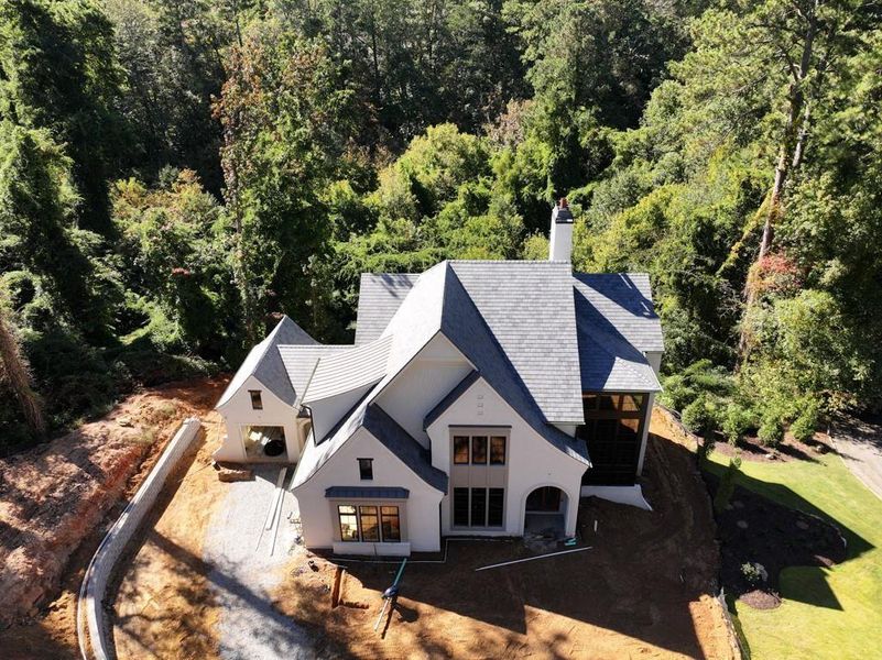 Front exterior of a new home in Blue Heron Walk, Atlanta, GA, highlighting curb appeal (Image 1).