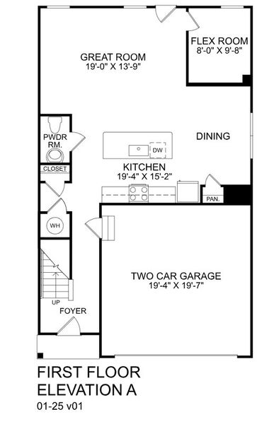 2D floor plan layout for the Marigold by Ryan Homes in Liberty Grove, China Grove, NC (Image 3). 2D floor plan layout for the Marigold by Ryan Homes in Liberty Grove, China Grove, NC (Image 3).