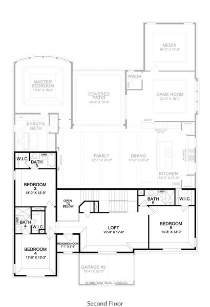 2D floor plan layout for the Verano by Landon Homes in Fields - Brookside North, Frisco, TX (Image 4). 2D floor plan layout for the Verano by Landon Homes in Fields - Brookside North, Frisco, TX (Image 4).