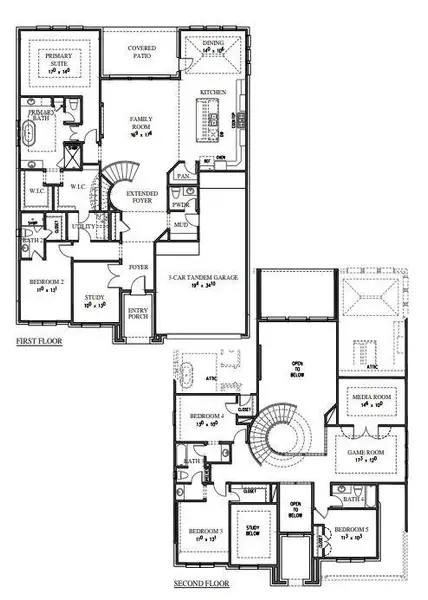 2D floor plan layout of this home in Provence - 60', Austin, TX (Image 3).