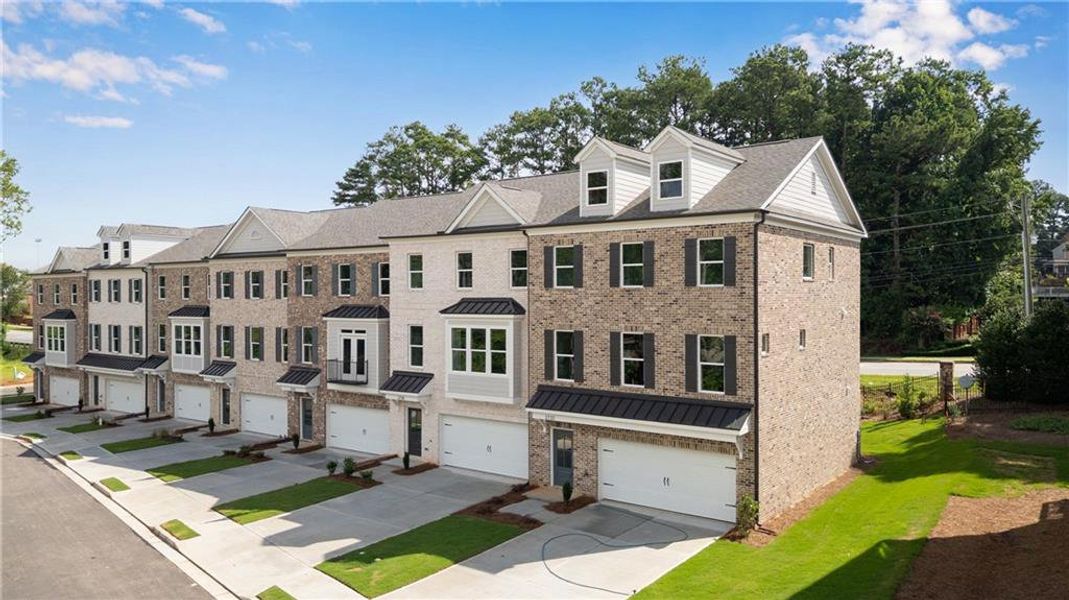 Front exterior of a new home in , Suwanee, GA, highlighting curb appeal (Image 2). Front exterior of a new home in , Suwanee, GA, highlighting curb appeal (Image 2).